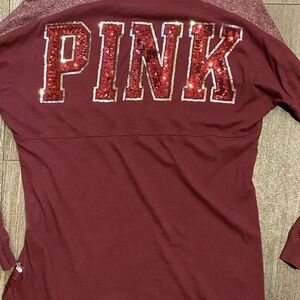 PINK Victoria's Secret Burgundy Long Sleeve Tee